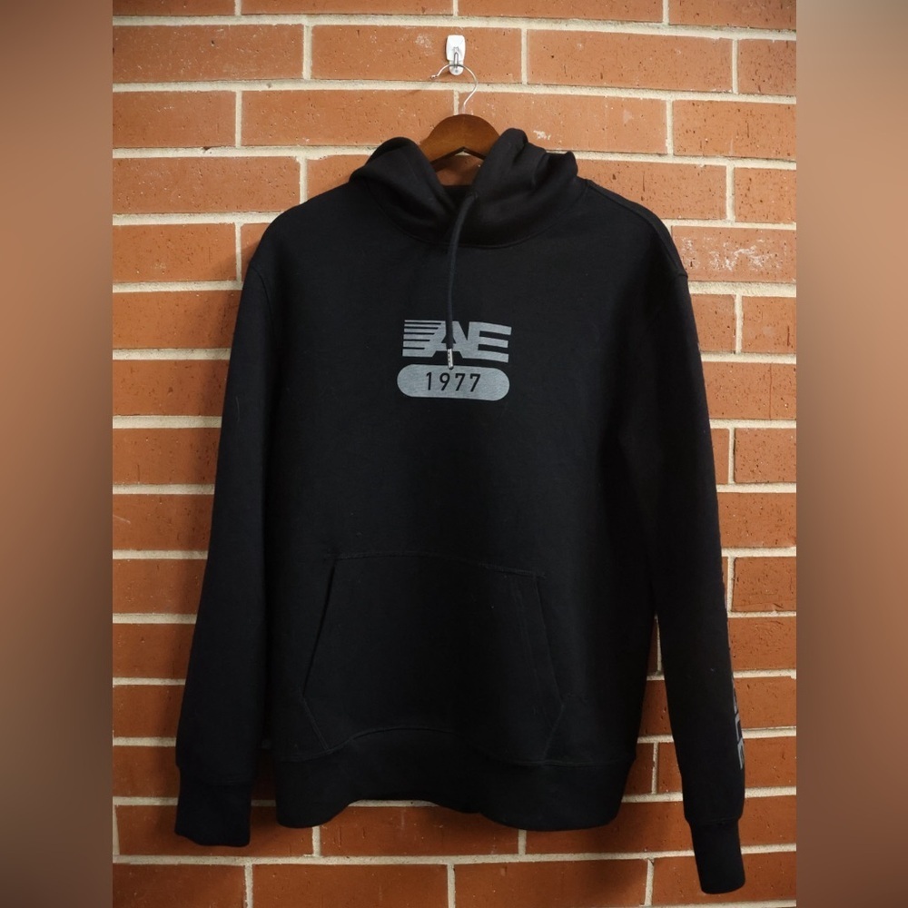 American Eagle AE 1977 Logo Hoodie Men’s Large Black - Picture 1 of 2